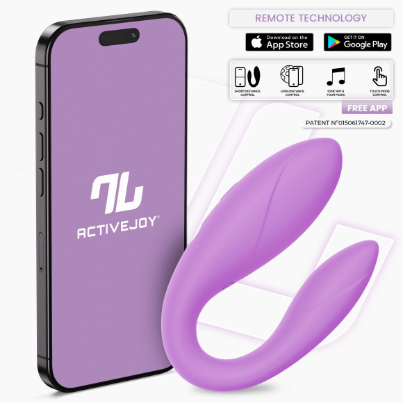 Сиреневый интерактивный вибромассажёр для пар Couple Toy Lavender