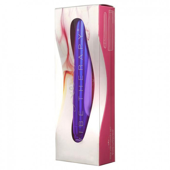 Фиолетовый металлический вибратор с силиконовыми вставками Vibe Therapy Exude - 17 см. Фиолетовый металлический вибратор с силиконовыми вставками Vibe Therapy Exude - 17 см.