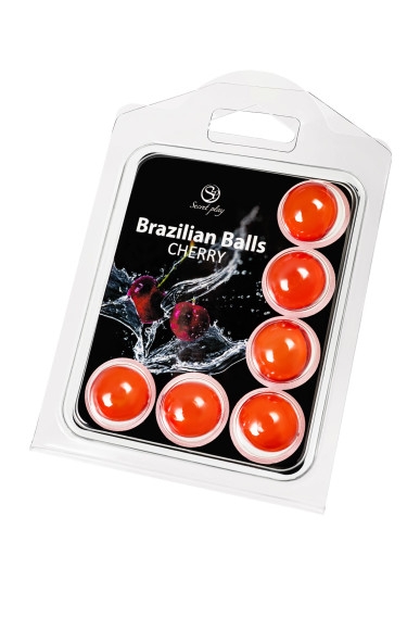 Набор из 6 шариков с массажным маслом Brazilian Balls с ароматом вишни Набор из 6 шариков с массажным маслом Brazilian Balls с ароматом вишни