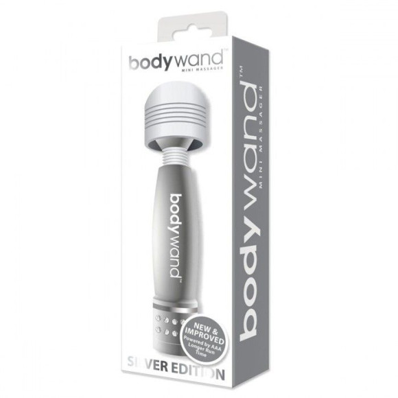 Серебристый жезловый мини-вибратор с кристаллами Mini Massager Silver Edition Серебристый жезловый мини-вибратор с кристаллами Mini Massager Silver Edition