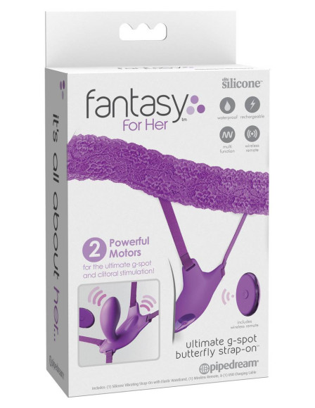 Фиолетовый пояс с вибровкладкой Ultimate G-Spot Butterfly Strap-On Фиолетовый пояс с вибровкладкой Ultimate G-Spot Butterfly Strap-On