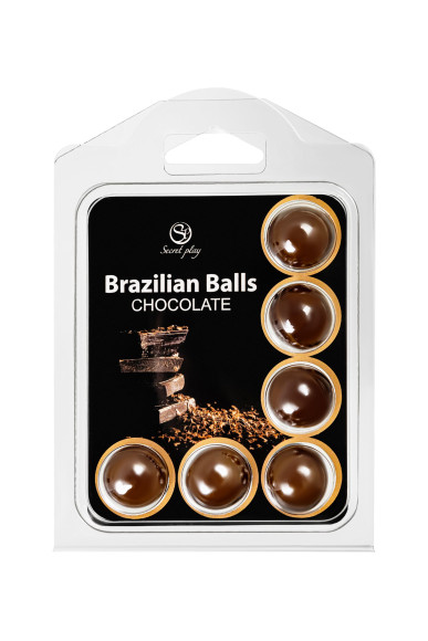 Набор из 6 шариков с массажным маслом Brazilian Balls с ароматом шоколада Набор из 6 шариков с массажным маслом Brazilian Balls с ароматом шоколада