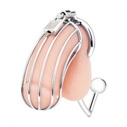 Серебристая металлическая клетка с анальным стимулятором Cock Cage Серебристая металлическая клетка с анальным стимулятором Cock Cage