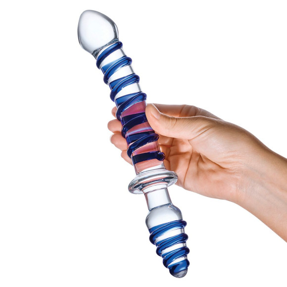 Двусторонний фаллоимитатор с анальной пробкой Mr. Swirly Dildo & Butt Plug - 25 см.