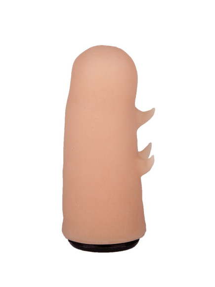 Черный пояс-трусики с двумя телесными насадками Soft-Dolli - 15,7 и 10 см.
