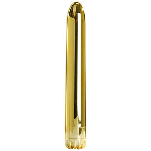 Золотистый вибратор CLASSIC GOLD MEDIUM - 18 см.
