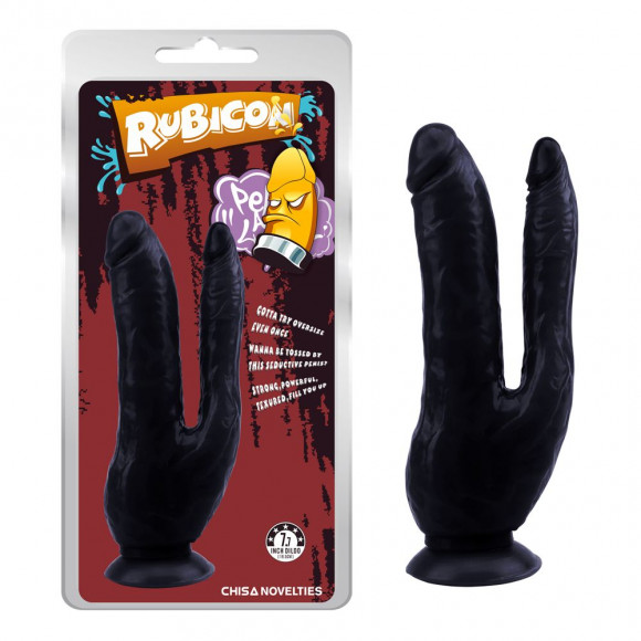 Черный анально-вагинальный фаллоимитатор Dark Magic Dual Penis - 19,5 см. Черный анально-вагинальный фаллоимитатор Dark Magic Dual Penis - 19,5 см.