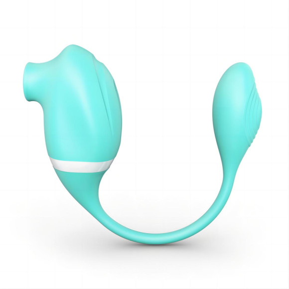 Мятный вакуумный вибростимулятор Tadpole Vibrating Dual Stimulation с виброхвостиком Мятный вакуумный вибростимулятор Tadpole Vibrating Dual Stimulation с виброхвостиком
