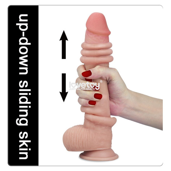 Телесный фаллоимитатор Sliding Skin Dual-Layered 9.0 - 23 см. Телесный фаллоимитатор Sliding Skin Dual-Layered 9.0 - 23 см.