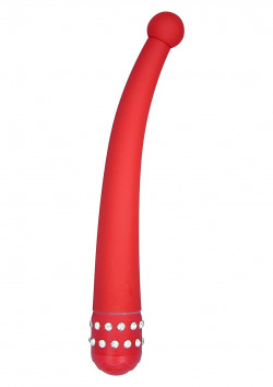 Красный вибратор DIAMOND INTENSE PROBE - 21,5 см.