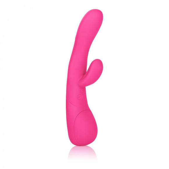 Розовый вибромассажер Impress Tongue со стимуляцией клитора - 18 см. Розовый вибромассажер Impress Tongue со стимуляцией клитора - 18 см.
