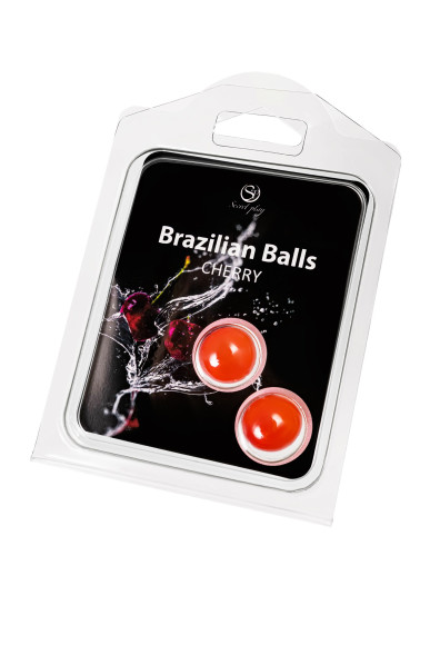 Набор из 2 шариков с массажным маслом Brazilian Balls с ароматом вишни Набор из 2 шариков с массажным маслом Brazilian Balls с ароматом вишни
