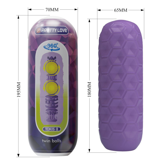 Фиолетовый мастурбатор Venus-X Twin balls Фиолетовый мастурбатор Venus-X Twin balls