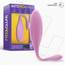 Нежно-розовое интерактивное виброяйцо с функцией вращения Rotating Beads