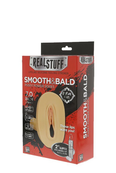 Мастурбатор-вагина с вибрацией и выносным пультом управления REALSTUFF SMOOTH & BALD Мастурбатор-вагина с вибрацией и выносным пультом управления REALSTUFF SMOOTH & BALD