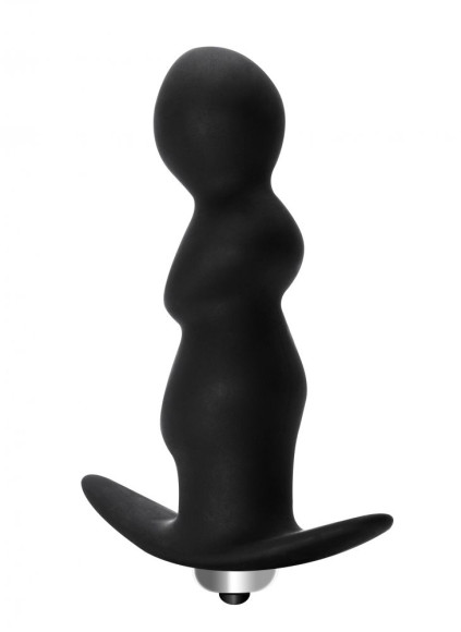 Чёрная фигурная анальная вибропробка Spiral Anal Plug - 12 см. Чёрная фигурная анальная вибропробка Spiral Anal Plug - 12 см.