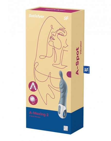 Серый вибратор Satisfyer A-Mazing 2 - 22,1 см.