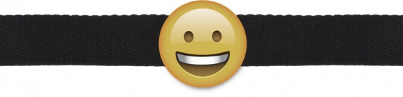Кляп-смайлик Smiley Emoji с черными лентами