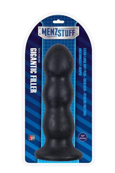 Чёрная анальная пробка MENZSTUFF GIGANTIC FILLER - 32,5 см.