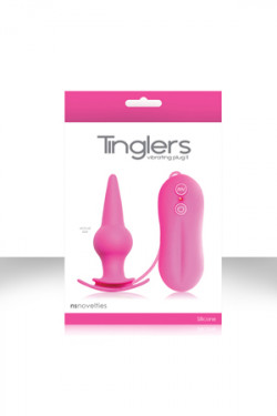Розовая анальная пробка Tinglers - Plug II с вибрацией