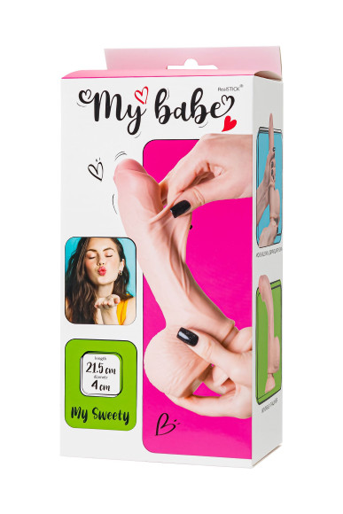 Телесный реалистичный фаллоимитатор My Sweety - 21,5 см. Телесный реалистичный фаллоимитатор My Sweety - 21,5 см.