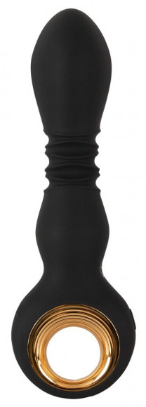 Черный вибратор с мощной поступательной стимуляцией Strong Thrusting Vibrator