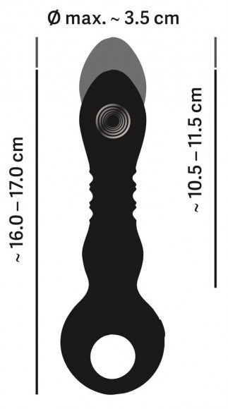 Черный вибратор с мощной поступательной стимуляцией Strong Thrusting Vibrator
