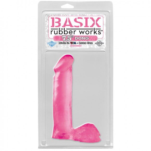 Розовый фаллоимитатор Basix - 19 см. Розовый фаллоимитатор Basix - 19 см.