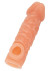 Телесная закрытая насадка с шершавой головкой Cock Sleeve 007 Size S - 13,8 см.
