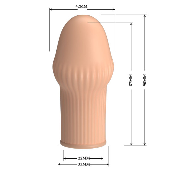 Телесная насадка на пенис Huel - 9 см.