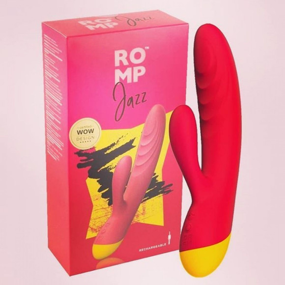 Ярко-розовый вибратор-кролик Romp Jazz - 21 см. Ярко-розовый вибратор-кролик Romp Jazz - 21 см.