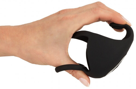Черная вибронасадка для эрекции и стимуляции мошонки Cock ring with RC ball massager Черная вибронасадка для эрекции и стимуляции мошонки Cock ring with RC ball massager