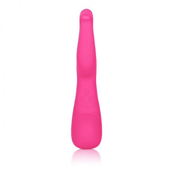 Розовый вибромассажер Impress™ Dual Kiss со стимуляцией клитора - 15 см. Розовый вибромассажер Impress™ Dual Kiss со стимуляцией клитора - 15 см.