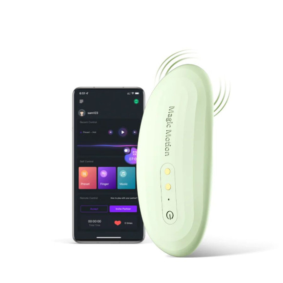 Зеленый вибромассажер в трусики Magic Motion Nyx - 8,8 см. Зеленый вибромассажер в трусики Magic Motion Nyx - 8,8 см.