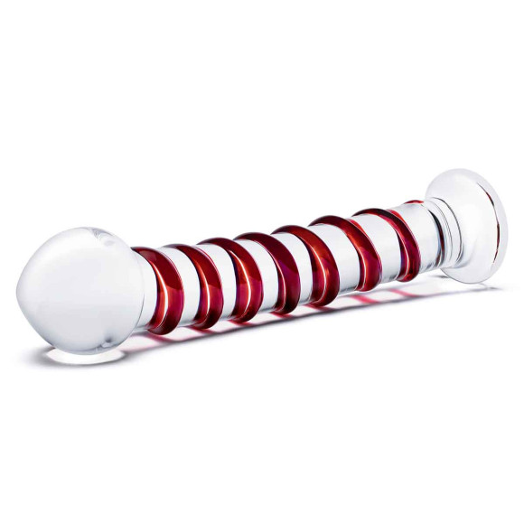 Прозрачный стимулятор с красной спиралью 10 Mr. Swirly Dildo - 25,4 см. Прозрачный стимулятор с красной спиралью 10 Mr. Swirly Dildo - 25,4 см.