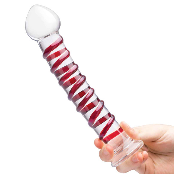 Прозрачный стимулятор с красной спиралью 10 Mr. Swirly Dildo - 25,4 см. Прозрачный стимулятор с красной спиралью 10 Mr. Swirly Dildo - 25,4 см.