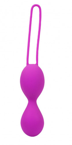 Розовые вагинальные шарики Eve Silicone Beads с вибрацией на дистанционном управлении 