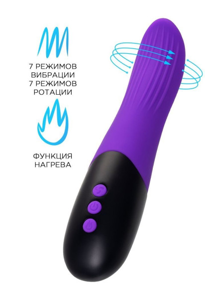 Фиолетовый ротатор «Дрючка-заменитель» с функцией нагрева - 18 см. Фиолетовый ротатор «Дрючка-заменитель» с функцией нагрева - 18 см.