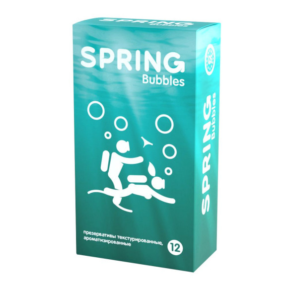 Презервативы SPRING BUBBLES с пупырышками - 12 шт. Презервативы SPRING BUBBLES с пупырышками - 12 шт.