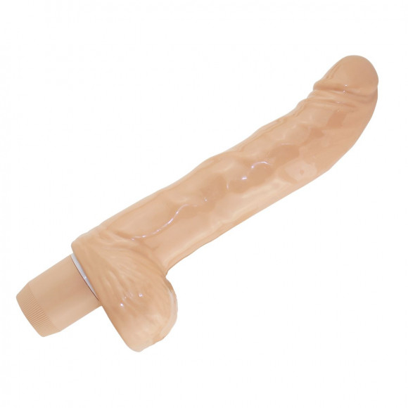 Телесный вибратор с изогнутым кончиком Penetrator Curve Dong 7.5  - 19 см.