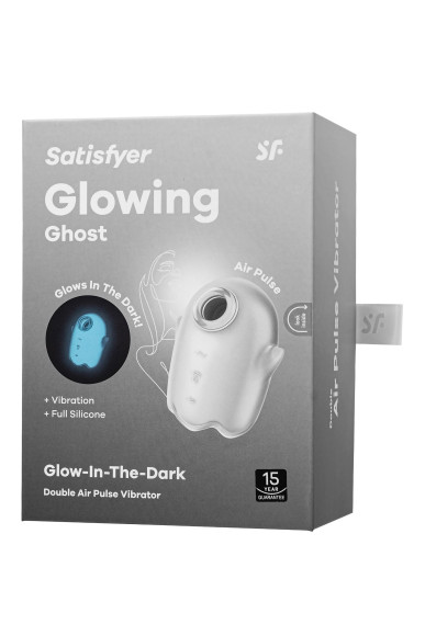 Белый люминесцентный вакуум-волновой стимулятор клитора Glowing Ghost Белый люминесцентный вакуум-волновой стимулятор клитора Glowing Ghost