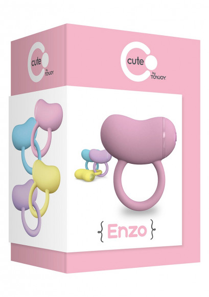 Розовое виброкольцо на пенис ENZO COUPLES RING