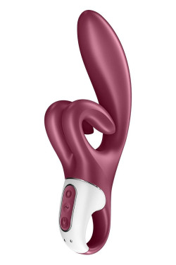 Бордовый вибратор-кролик Touch me - 21,2 см. Бордовый вибратор-кролик Touch me - 21,2 см.