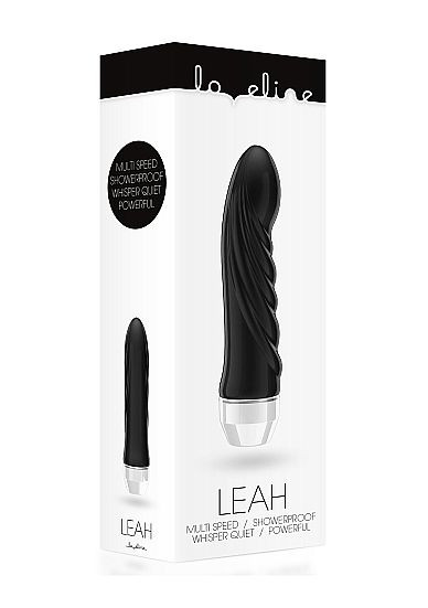 Чёрный вибратор со складочками Leah - 15 см. Чёрный вибратор со складочками Leah - 15 см.