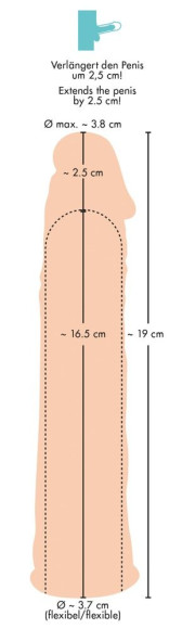 Телесная насадка-удлинитель Silicone Extension - 19 см. Телесная насадка-удлинитель Silicone Extension - 19 см.