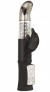 Чёрный перезаряжаемый вибратор Rechargeable Dolphin с дельфинчиком - 22 см.