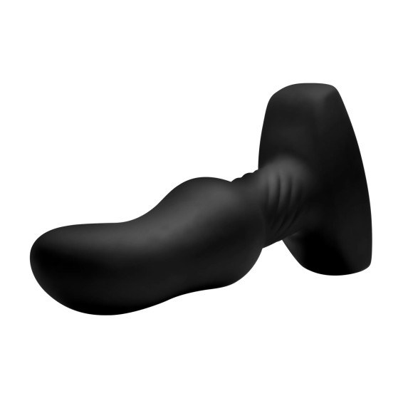 Черная анальная вибропробка с пультом ДУ Curved Rimming Plug Slim M - 13,9 см. Черная анальная вибропробка с пультом ДУ Curved Rimming Plug Slim M - 13,9 см.