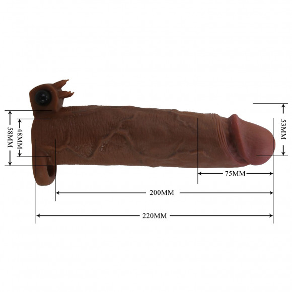 Коричневая насадка на пенис Xerxes - 22 см. Коричневая насадка на пенис Xerxes - 22 см.