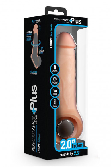 Телесная насадка-удлинитель Thrive 8.75 Inch Realistic Penis Extender Sleeve - 22,2 см.