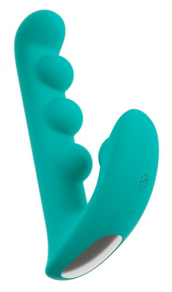 Зеленый вибратор SYLORA Unique Beads Vibrator - 17 см. Зеленый вибратор SYLORA Unique Beads Vibrator - 17 см.
